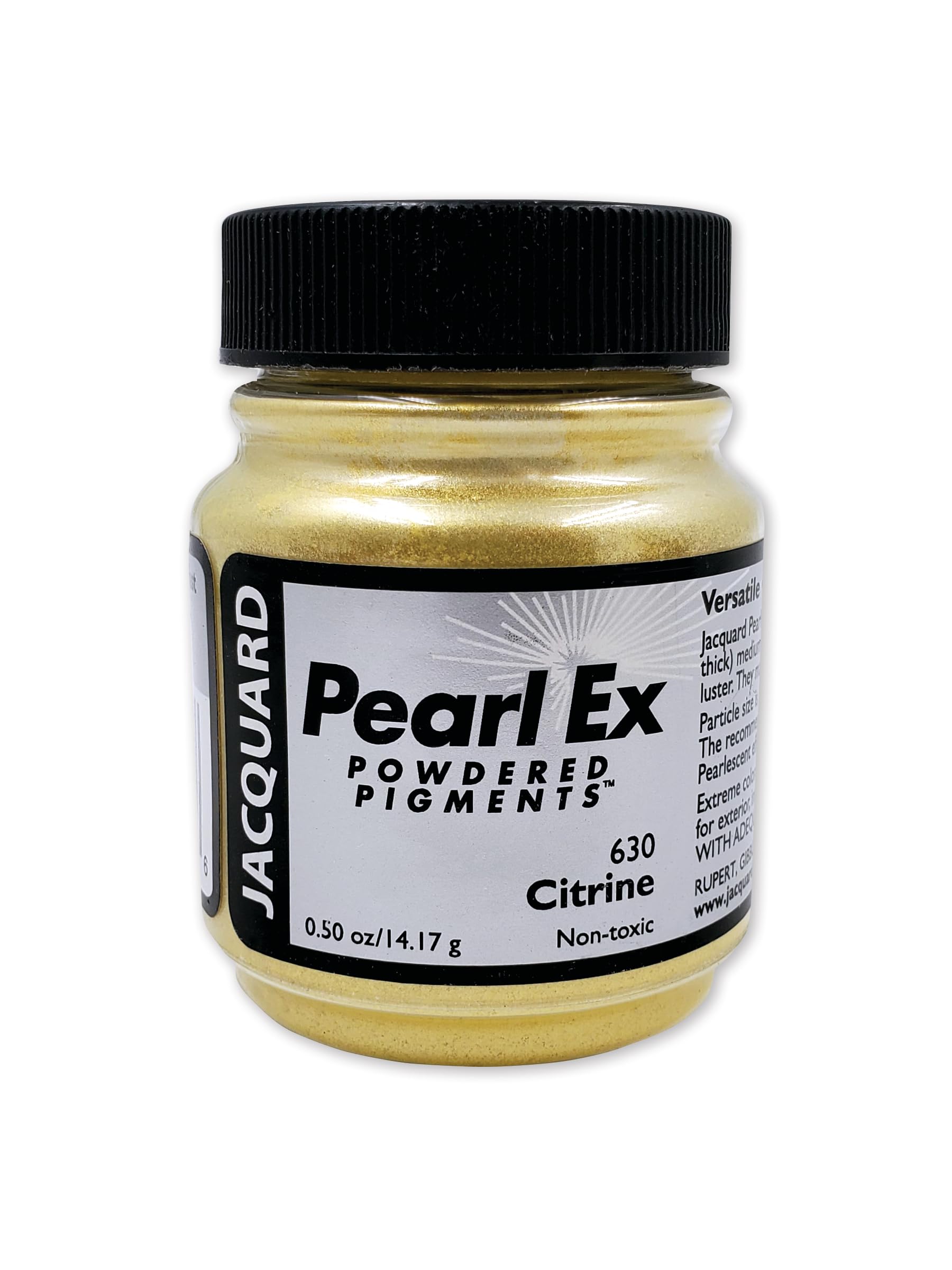 Jacquard Pearl-Ex Pigment, Creates Metallic or Pearlescent Effect, .5 Ounce Jar, Citrine