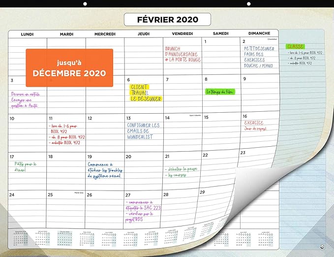 Calendrier Mural 2020 par SmartPanda - Calendrier ...