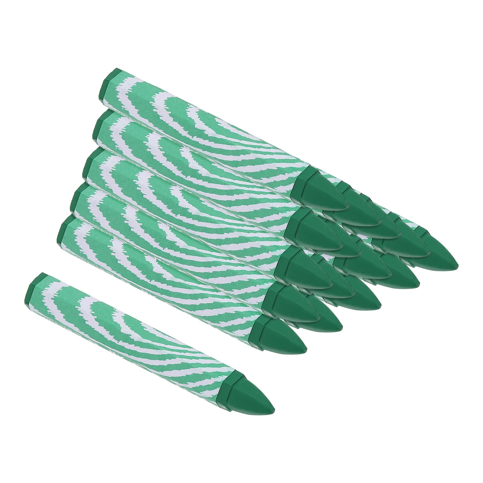 PATIKIL Lumber Marking Crayons, 50 Pcs 4x0.56 inch Hex Wax Tire Marker Drawing Crayons for Wood, Glass, Ceramics, Cartons, Cloth, Stone, Green
