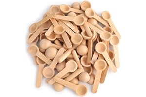 Tebery 60PCS Mini Wooden Spoons for Bath Salt, Candy, Baby, Spice Jars, Seasoning, Honey, Coffee
