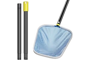 YOHSUGO Pool skimmer net with pole 10ft - swimming pool skimmer fine mesh net, pool leaf net skimmer for above ground pools | heavy duty pool nets for cleaning with pool pole, hand pool skimmer cleaning kit