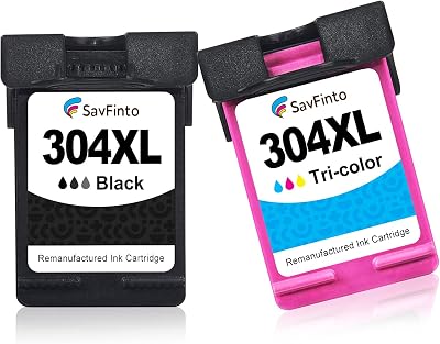 SavFinto 304XL Ink Cartridge Remanufactured for HP DeskJet Envy 5010 2620 3720