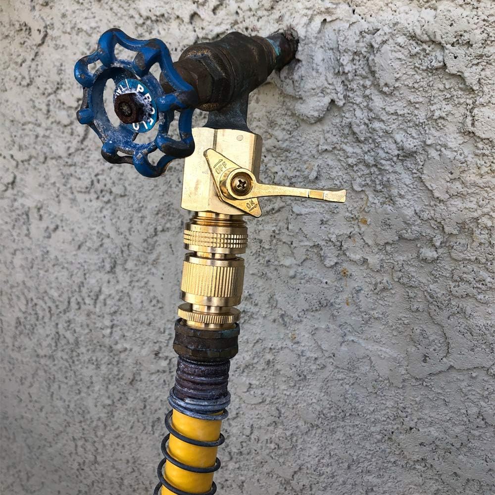 HQMPC Garden Hose Quick Connect Solid Brass Quick Connector Garden Hose Fitting Water Hose Connectors 3/4 inch GHT (2SETS) : Garden & Outdoor