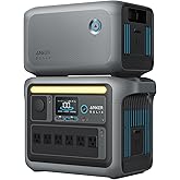Anker SOLIX C1000 Portable Power Station and BP1000 Expansion Battery, 1800W Solar Generator, Full Charge in 58 Min, 2112Wh L