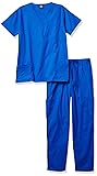Medgear womens Set Medical Scrubs, Royal, X-Small US