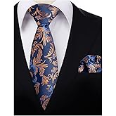 Alizeal Mens 3.15in Paisley Tie Set with Pocket Square Casual Floral Necktie Set