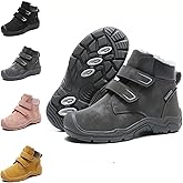 HICKMONBER Toddler/Little Kids/Big Kids Hiking Boots Boys Girls Waterproof Minimalist High Top Snow Boots Kids Trekking Walking Shoes with Hook and Loop