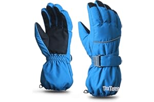 ThxToms Kids Warm Gloves Winter Waterproof Snow Gloves for Ourdoor Sports Snowboard, Toddler Bulky Ski Gloves for Boys Girls 3-14 Years Old