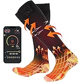 Ninonly Heated Socks for Women Men, APP Control 5000mA Heated Socks Warm Thermal Sock, 3 Heating Settings Winter Foot Warmer 
