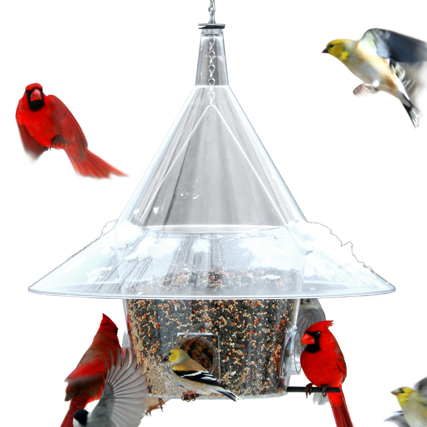 Mandarin Bird Feeder with Perches, Large Squirrel Proof Bird Feeder, 17