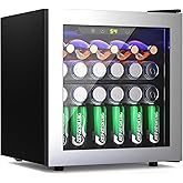 Kismile Beverage 36L Refrigerator Cooler Mini Fridge,1.3 Cu.Ft Drink Fridge for 12 Bottle 50 Can with Quiet Compressor,LED Light,Electronic Temperature Control for Home/Bar/Office