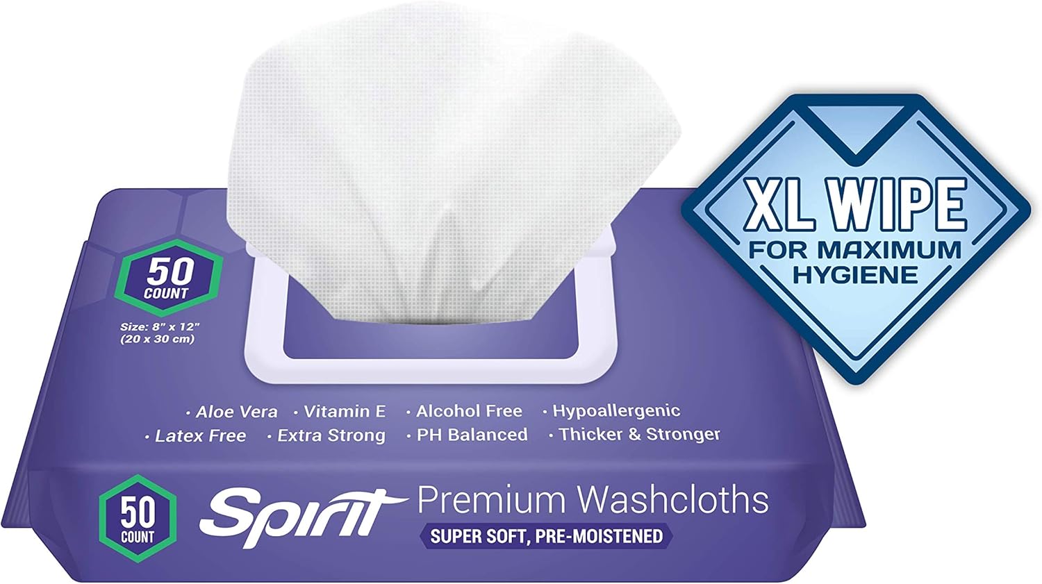 Healthy Spirit Disposable Washcloths 250 Count - Adult Wipes Extra Large, Adult Wipes for Incontinence & Cleansing, 8"x12", 250 Count, White: Health & Personal Care