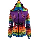Shopoholic Fashion Women Rainbow Sleeved Flower Patch Hoodie