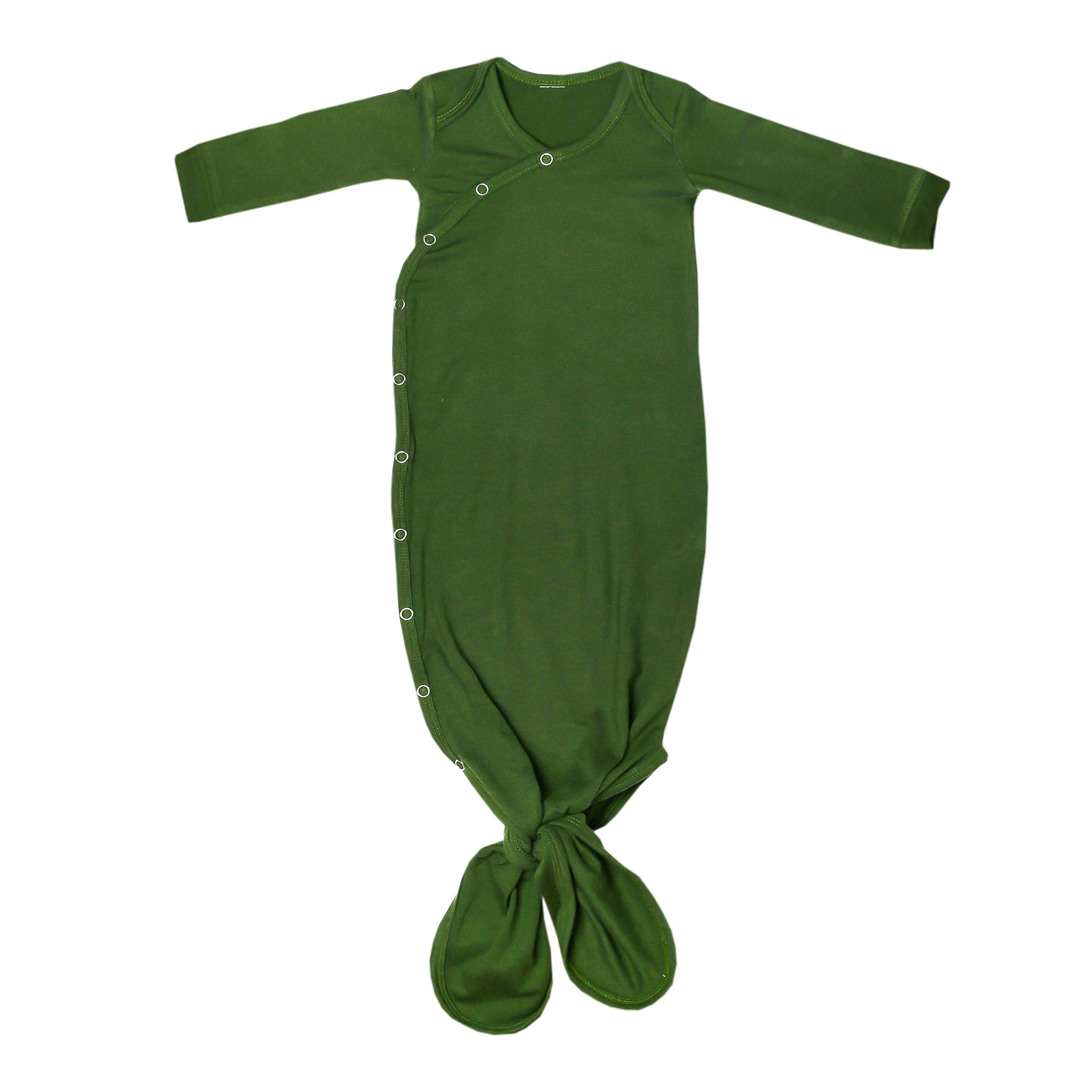 Photo 1 of Copper Pearl Baby Gown - Knotted Newborn Sleepers for Baby Boy and Girl, Soft Stretchy Long Sleeve Infant Gowns with Bottom Tie and Hand Mittens, Perfect Hospital Coming Home Outfit (Alder)