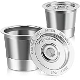 CASABREWS CASKF02 Reusable K Cup Filters, 2 Pack Stainless Steel Refillable Coffee Pods for Keurig 1.0 Brewers, Universal Fit, Eco-Friendly & BPA-Free