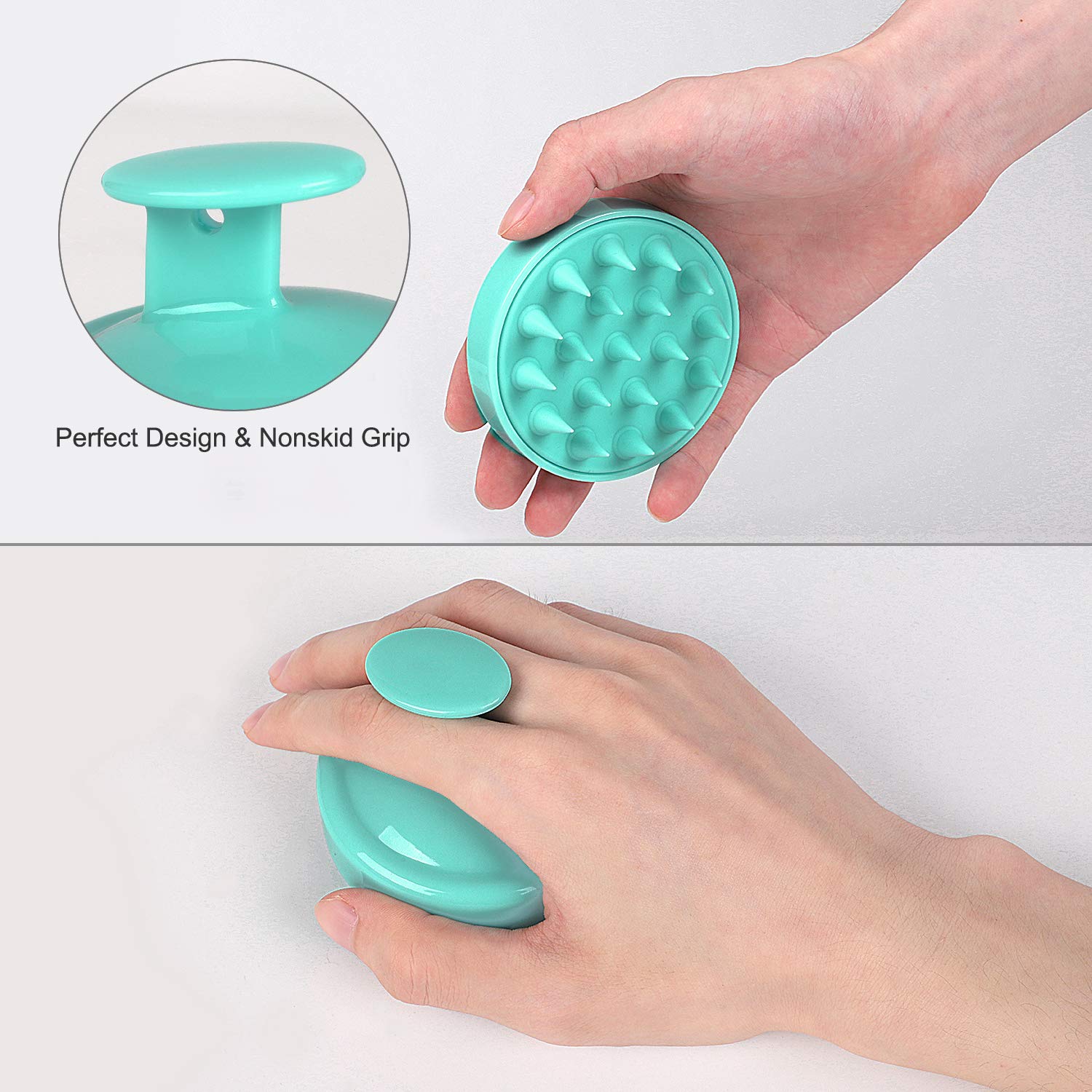 2-Pack Hair Scalp Massager Shampoo Brush, Heeta Wet and Dry Hair Scalp Brush with Soft Silicone (Rose Pink & Green) : Beauty