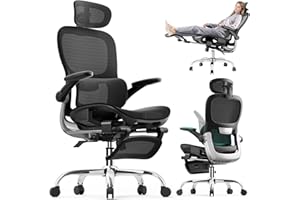 Ergonomic Office Chair,Office Chair with Tilt Function,Mesh Office Chair with Footrest,Ergonomic Chair with Adaptive Backrest