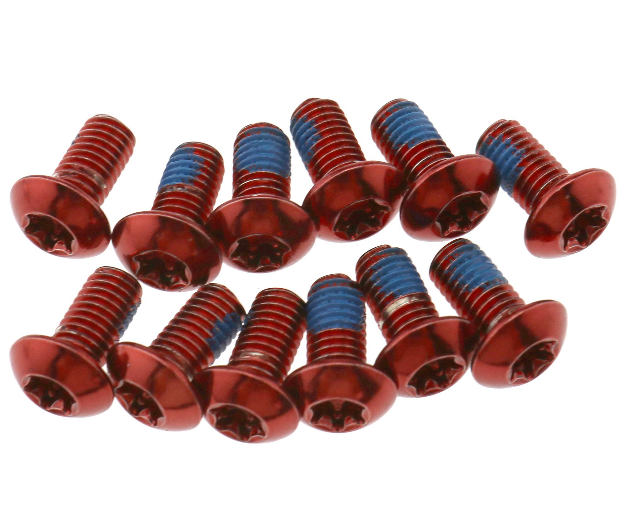 The Lord of the Tools Disc Brake Rotor Screw Bolt Bike Rotor M5 X 10Mm For Bicycle Cycling MTB Red Colour Set of 12pcs