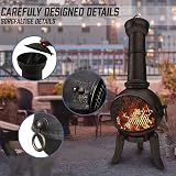 Jago Outdoor Chiminea 108cm Cast Iron Patio Heater with Hinged Mesh Door view 5