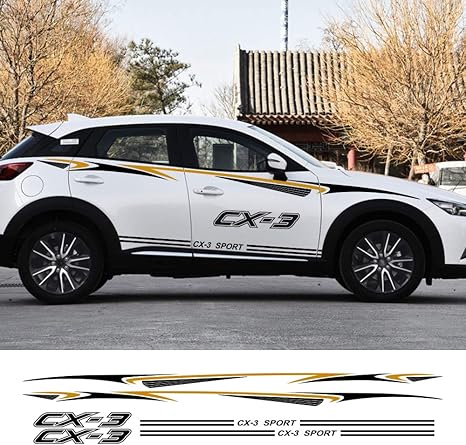Amazon Co Jp Piaobaige 2ピース車のサイドステッカーマツダcx 3 オートレーススポーツストライプデカール防水スタイリングビニール装飾チューニング車のアクセサリー ホーム キッチン