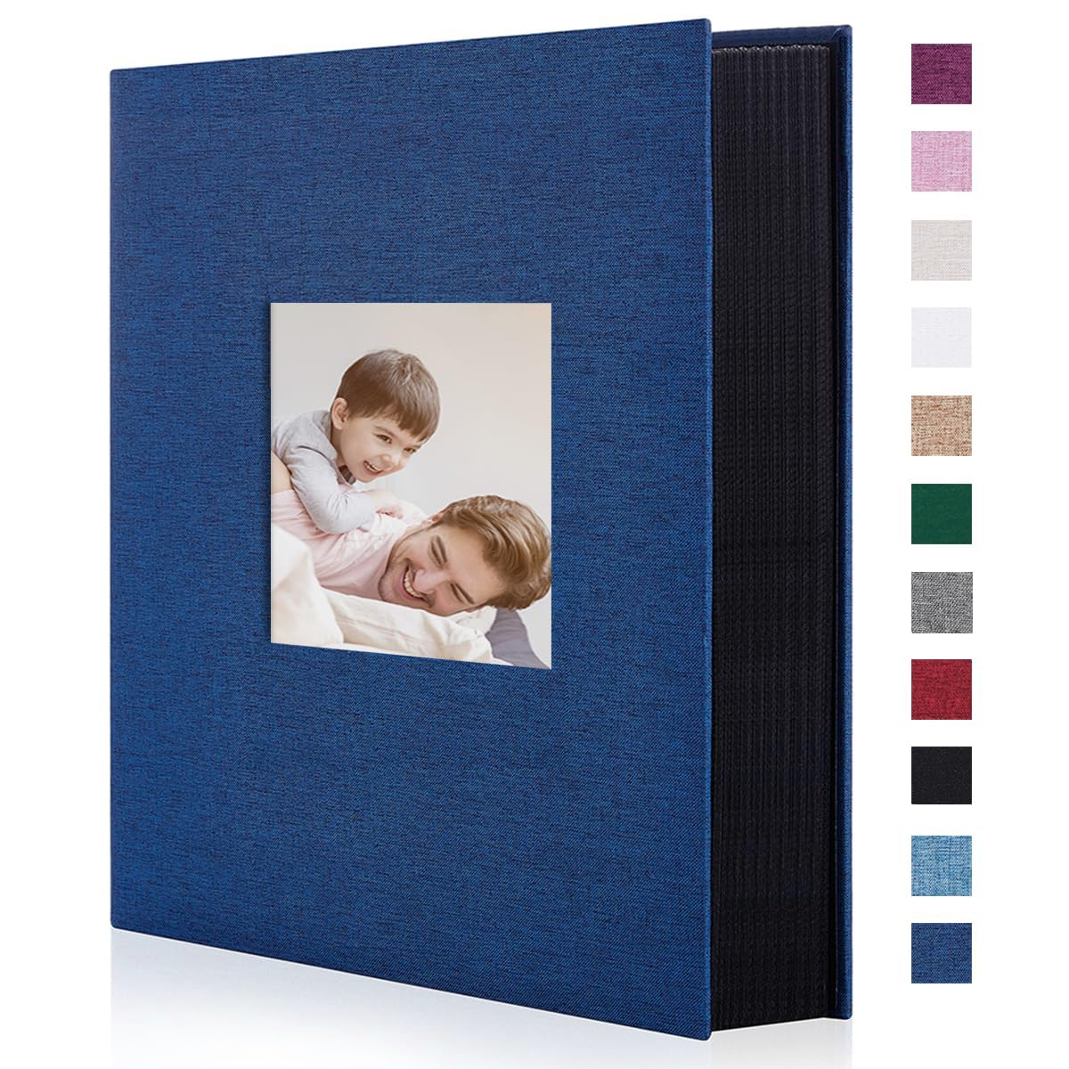 Miaikoe Photo Album 6x4 300 Pockets Slip in Large Capacity Album for Family Wedding Anniversary Linen Album Book Holds 300 Horizontal 10x15cm Photos(300 Pockets, Blue) — image 1