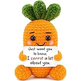 Funny Galentines Birthday Gifts Women Men Mini Handmade Crochet Carrot for Friends Coworkers Boss Sister Inspirational Self Care Gifts Emotional Cheer Up Support Valentines Day Gifts for Him Her