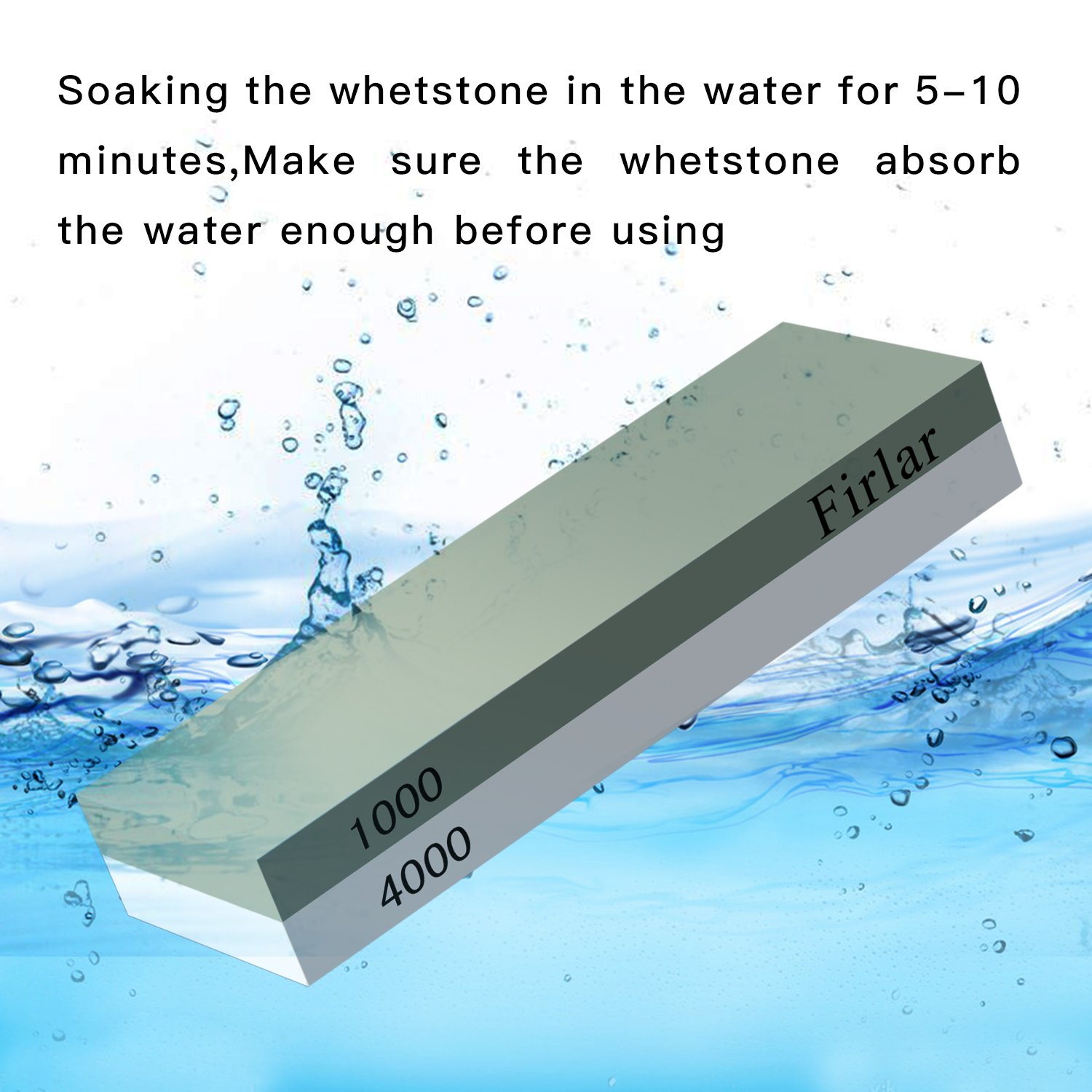 Firlar Abziehstein Wetzstein 1000 4000 mit 2-IN-1 Wetzstein Schleifstein für Messer Silikon Anti-Rutsch-Basis für Küchenmesser, Taktische Messer und vieles mehr