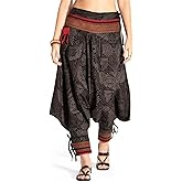 The Veshti Company Women's Printed Summer Harem Pants, Cotton Boho Hippie Casusal Oversized Palazzo Joggers for Women