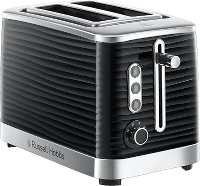 Russell Hobbs Inspire 2 Slice Toaster Extra Wide Slots 1050W Black