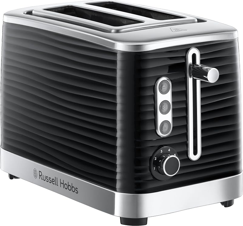 Russell Hobbs Inspire 2 Slice Toaster Extra Wide Slots 1050W Black