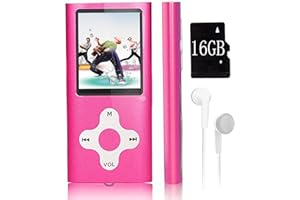 XIDEHUY Mp3 Player,Music Player with a 16 GB Memory Card Portable Digital Music Player/Video/Voice Record/FM Radio/E-Book Reader/Photo Viewer/1.8 LCD