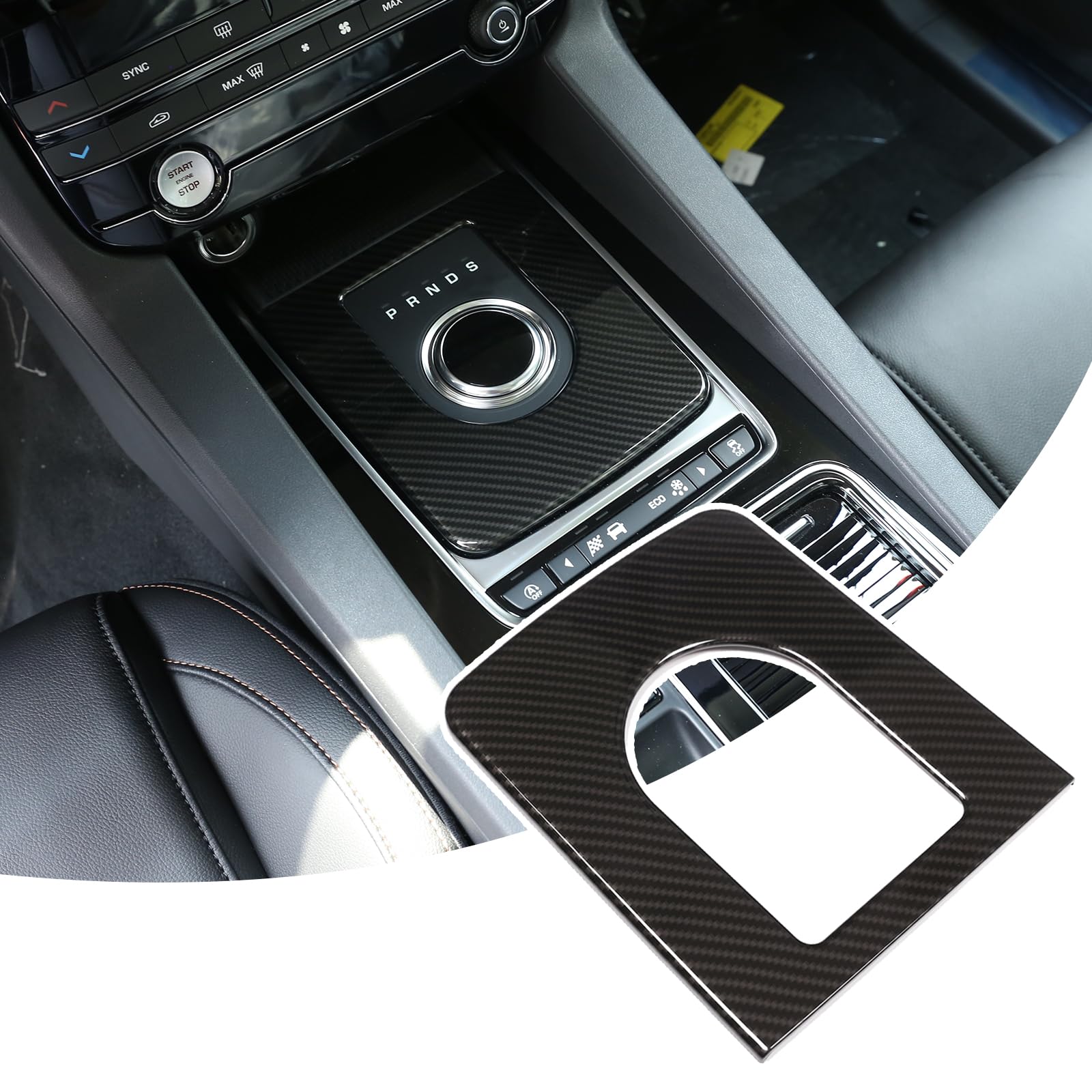 DIYUCAR Carbon Fiber Style for Jag XE F-Pace X761 Car ABS Plastic Center Gear Shift Cover Trim Accessories