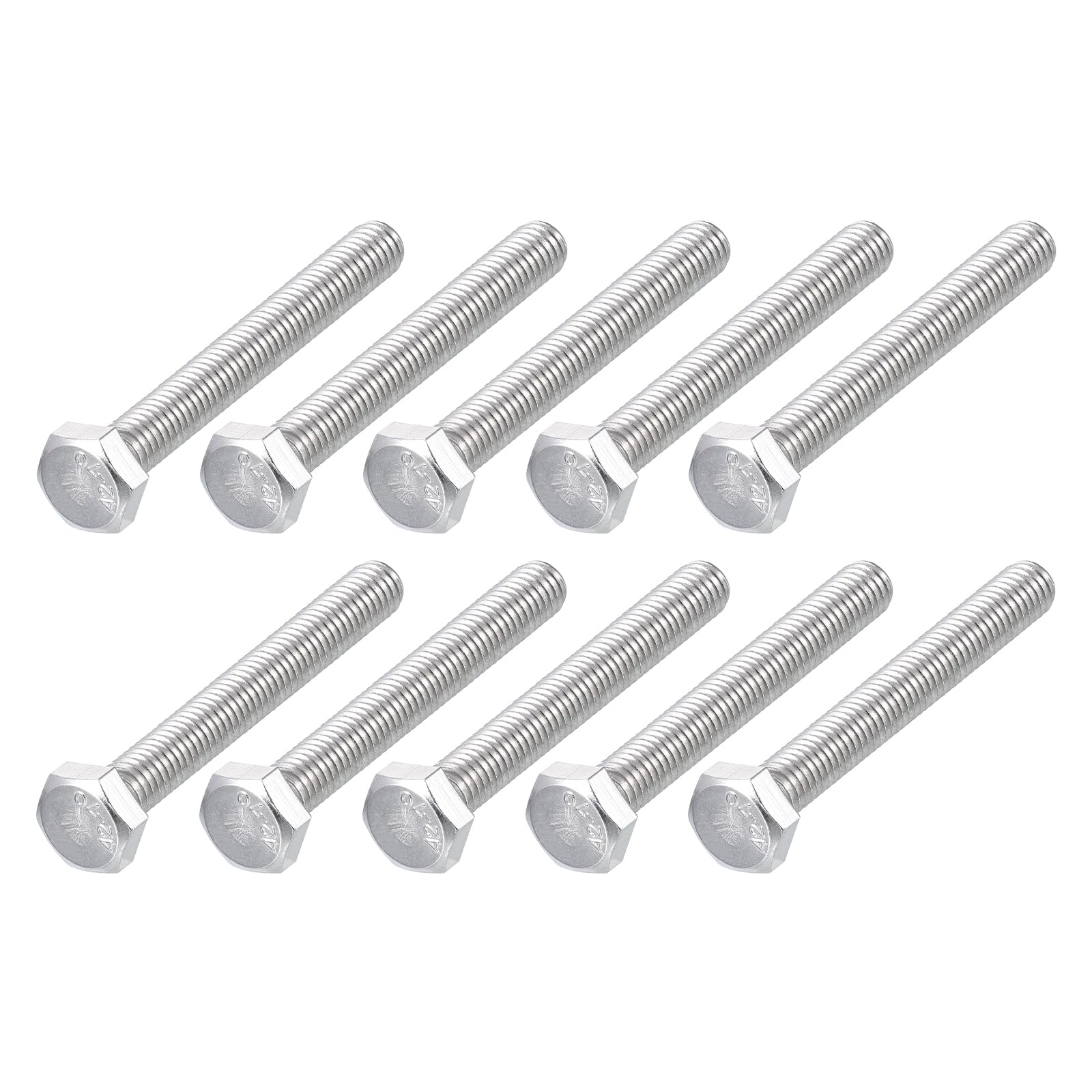 METALLIXITY Hex Bolts (M6-1x50mm) 20Pcs, 304 Stainless Steel Coarse Fully Threaded Hex Head Screw Bolt Machine Screws - for Furniture Repair, Silver โ image 1