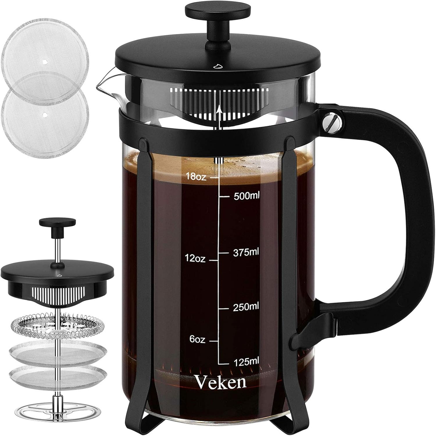 Amazon.com: Veken French Press Coffee Maker (21 oz), 304 Stainless