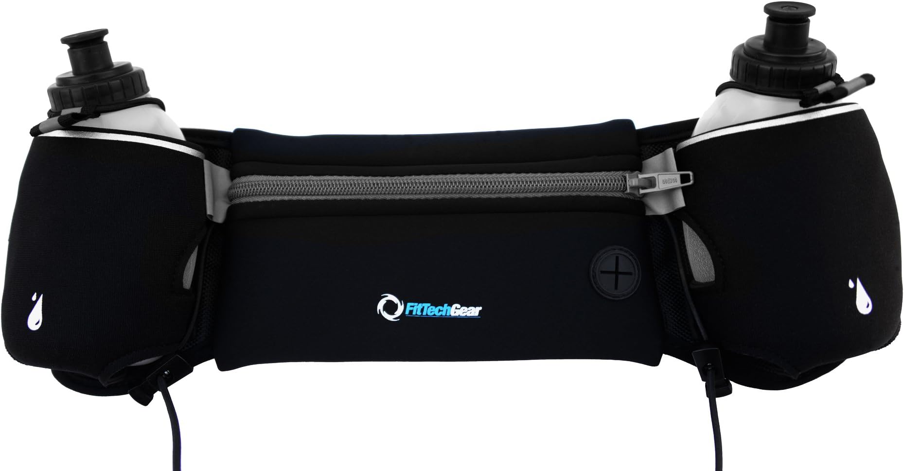 FitTech Gear Hydration Belts for Runners | Super 2 BPA Free 10oz Water Bottles | Free Jump Rope | Free Reflective Band | No Bounce When You Run | Great for Ladies | Runner Tested and Approved