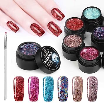 Amazon Com 6 Color Glitter Nail Polish Painting Pen Saviland Amazon Com 6 Color Glitter Nail Polish Painting Pen Saviland