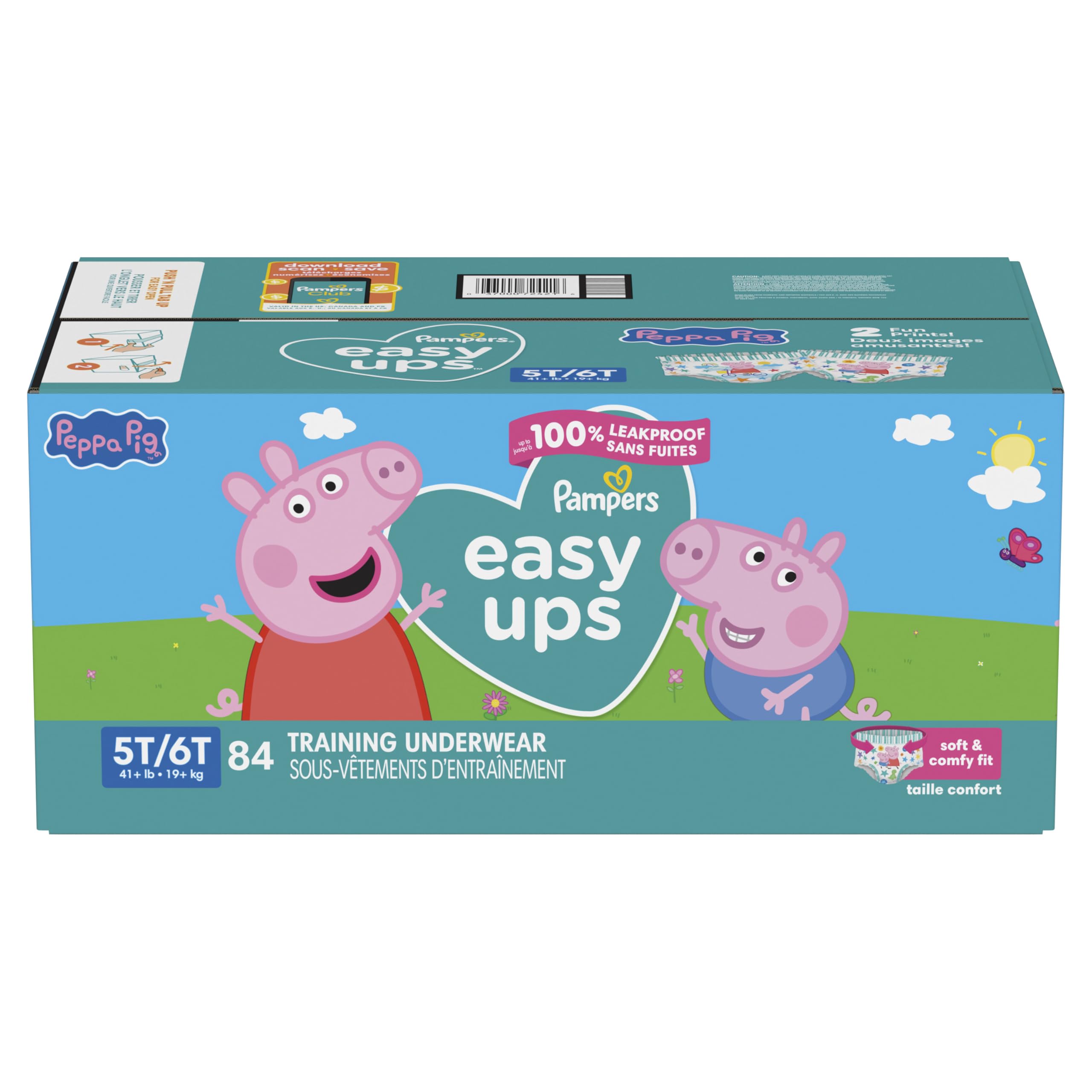 Pampers Training Pants - Easy Ups Girls & Boys - Size 5T-6T, 84 Count, Peppa Pig Potty Underwear (Packaging May Vary)