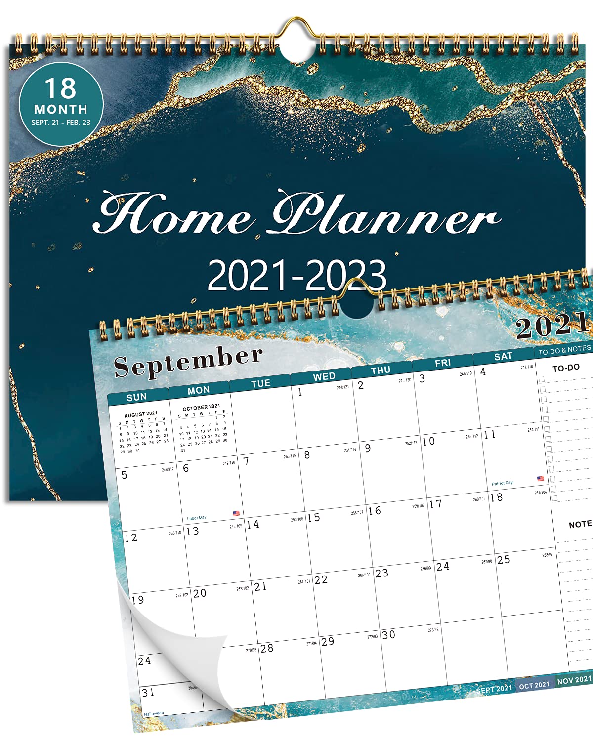 Calendar 2021 2022 2023 - Wall Calendar from Sept. 2021 - Feb. 2023, 18 Months Family Calendar Wall Hanging, Calendar Family Planner with Sticker & Large Blocks Calendar 2022 for Organizing & Planning