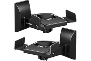 Mount-It! Speaker Wall Mounts, Pair of Universal Side Clamping Bookshelf Speaker Mounting Brackets, Large or Small Speakers, 