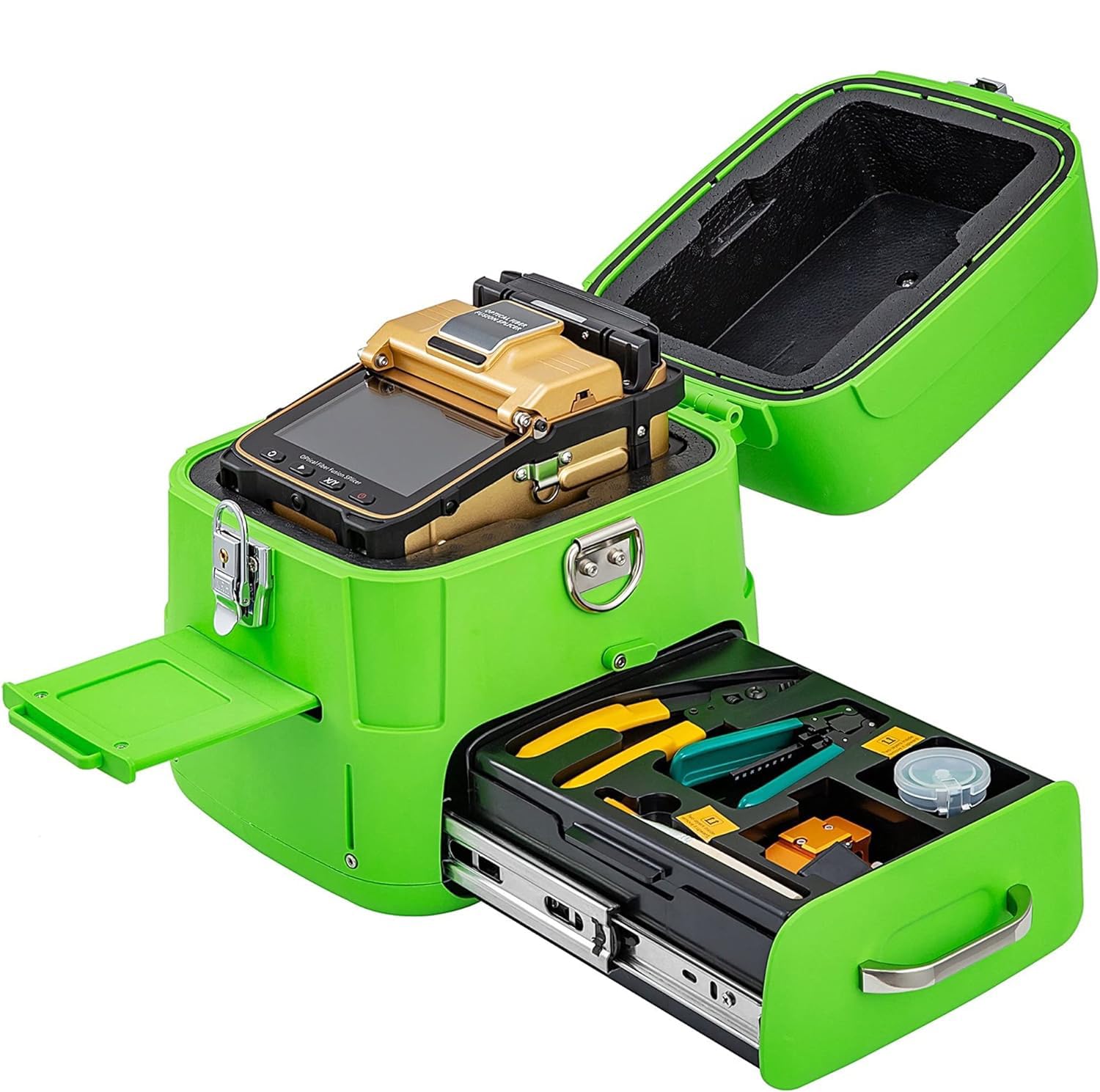 Mophorn Fiber Fusion Splicer AI-8 with 6 Seconds Splicing Time,Fusion Splicer Machine Melting 15 Seconds Heating, Automatic Fiber Optical Fusion Splicer for Optical Fiber & Cable Projects