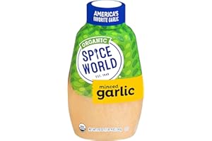 Spice World Squeezable Organic Minced Garlic – Value 20oz Container, USDA Certified Organic Garlic with Non-GMO Ingredients – Ready-to-Use Seasonings for Cooking in Convenient Squeeze Bottle