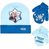Disney Girls Frozen Hat and 2 Pair Gloves/Mittens Cold Weather Set, Frozen Mitten 2-4, Size Age 2-4