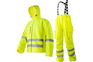 Men’s Work Jacket & Bib Pants Set – Softshell Technical Workwear, Water-Resistant, Insulated, Breathable, 4-Way Stretch