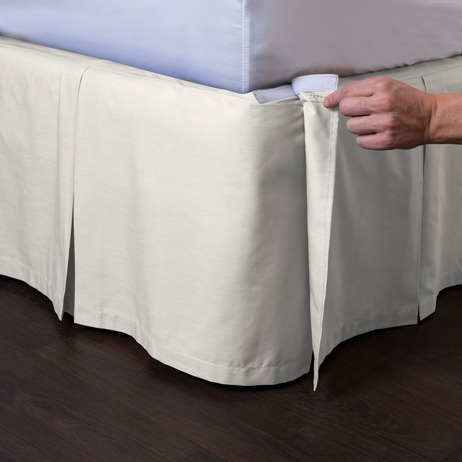 Ashton Detachable Bedskirt (Cal King, Cream, 18" Drop