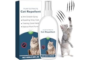 GNAYE Cat Deterrent Spray, Botanical Cat Repellent Spray for Furniture, Gentle for Indoor & Outdoor Use, Helps Stop Urine Marking & Scratches, Effective Training Aid, 100ml