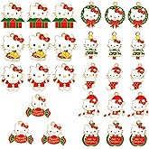 Westingmanual 27 Pieces Christmas Enamel Cat Charms for Jewelry Making, 9 Styles Cute Cat Charm Earring Necklace Bracelet Pendants DIY Crafts