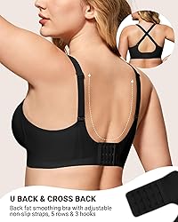 HORISUN Womens Wireless Bras Scalloped V Neck Push