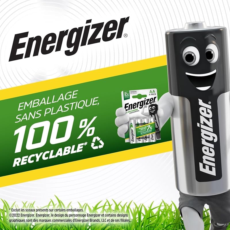 Recharge Universal - Piles Rechargeables AAA (Lot de 4) - 500 mAh