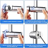 Joyoldelf Adjustable ABS Shower Rail Holder 19-25mm Chrome Plated view 4