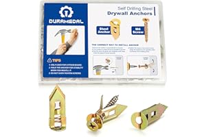 DURAMEDAL Self Drilling Drywall Anchors with Screws Kit - 200 Pcs Heavy Duty Metal Expansion Anchors for Sheetrock, No Drill Needed, 25lb Rating, 2025 Upgraded Anti-Strip Design